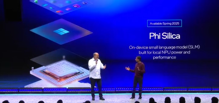 Intel CES 2025 Keynote Phi Silica Small Language Model For NPUs