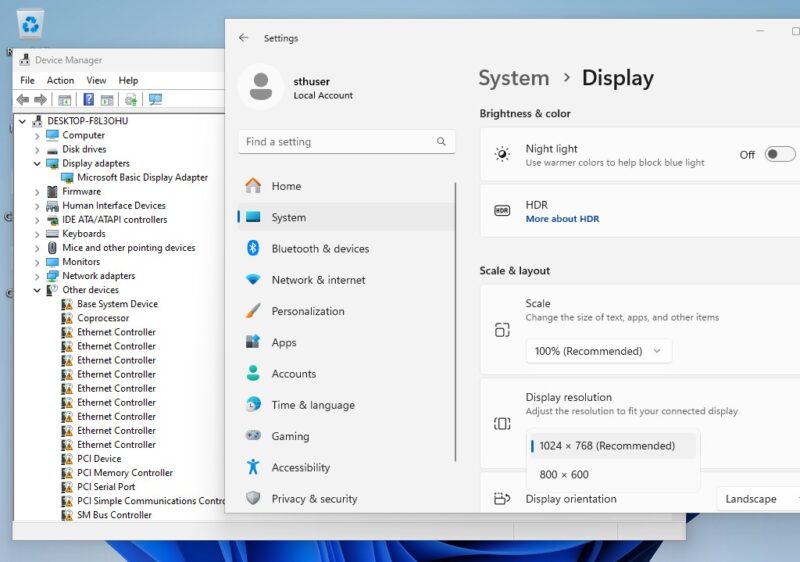 Microsoft Basic Display Driver ASPEED AST2400 BMC Video