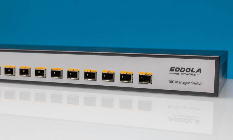 Sodola SL SWTG3C12F 12 Port SFP Managed Switch Front Right